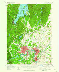 Glens Falls New York Historical topographic map, 1:62500 scale, 15 X 15 Minute, Year 1955