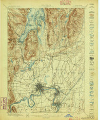 Glens Falls New York Historical topographic map, 1:62500 scale, 15 X 15 Minute, Year 1897