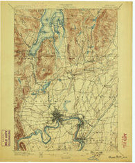 Glens Falls New York Historical topographic map, 1:62500 scale, 15 X 15 Minute, Year 1897