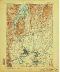 Glens Falls New York Historical topographic map, 1:62500 scale, 15 X 15 Minute, Year 1897