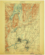 Glens Falls New York Historical topographic map, 1:62500 scale, 15 X 15 Minute, Year 1897