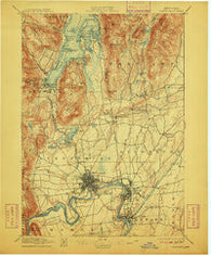 Glens Falls New York Historical topographic map, 1:62500 scale, 15 X 15 Minute, Year 1897