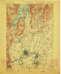 Glens Falls New York Historical topographic map, 1:62500 scale, 15 X 15 Minute, Year 1897