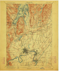 Glens Falls New York Historical topographic map, 1:62500 scale, 15 X 15 Minute, Year 1897