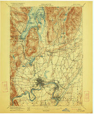 Glens Falls New York Historical topographic map, 1:62500 scale, 15 X 15 Minute, Year 1897