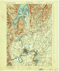 Glens Falls New York Historical topographic map, 1:62500 scale, 15 X 15 Minute, Year 1897