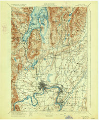 Glens Falls New York Historical topographic map, 1:62500 scale, 15 X 15 Minute, Year 1897