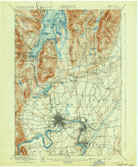 Glens Falls New York Historical topographic map, 1:62500 scale, 15 X 15 Minute, Year 1897