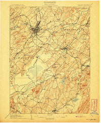 Goshen New York Historical topographic map, 1:62500 scale, 15 X 15 Minute, Year 1908