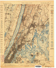 Harlem New York Historical topographic map, 1:62500 scale, 15 X 15 Minute, Year 1898