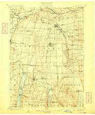 Honeoye New York Historical topographic map, 1:62500 scale, 15 X 15 Minute, Year 1904