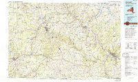 Hornell New York Historical topographic map, 1:100000 scale, 30 X 60 Minute, Year 1986