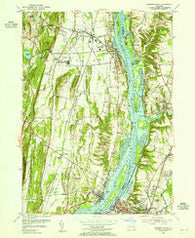 Hudson North New York Historical topographic map, 1:24000 scale, 7.5 X 7.5 Minute, Year 1953