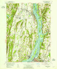 Hudson North New York Historical topographic map, 1:24000 scale, 7.5 X 7.5 Minute, Year 1953