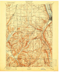 Ithaca New York Historical topographic map, 1:62500 scale, 15 X 15 Minute, Year 1895
