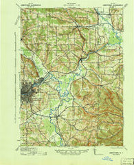 Jamestown New York Historical topographic map, 1:62500 scale, 15 X 15 Minute, Year 1942