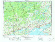 Kingston New York Historical topographic map, 1:250000 scale, 1 X 2 Degree, Year 1954