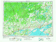 Kingston New York Historical topographic map, 1:250000 scale, 1 X 2 Degree, Year 1954