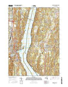 Kingston East New York Current topographic map, 1:24000 scale, 7.5 X 7.5 Minute, Year 2016