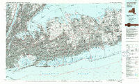 Long Island West New York Historical topographic map, 1:100000 scale, 30 X 60 Minute, Year 1984