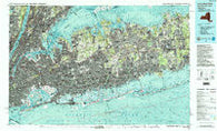 Long Island West New York Historical topographic map, 1:100000 scale, 30 X 60 Minute, Year 1984
