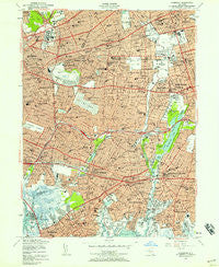 Lynbrook New York Historical topographic map, 1:24000 scale, 7.5 X 7.5 Minute, Year 1954
