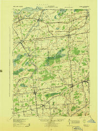 Moira New York Historical topographic map, 1:62500 scale, 15 X 15 Minute, Year 1944