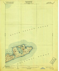 Montauk New York Historical topographic map, 1:62500 scale, 15 X 15 Minute, Year 1904