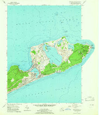 Montauk Point New York Historical topographic map, 1:24000 scale, 7.5 X 7.5 Minute, Year 1956