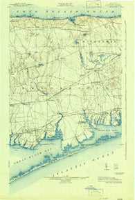 Moriches New York Historical topographic map, 1:62500 scale, 15 X 15 Minute, Year 1904