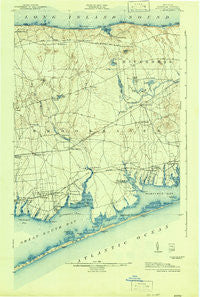 Moriches New York Historical topographic map, 1:62500 scale, 15 X 15 Minute, Year 1904