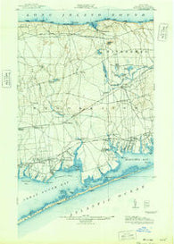 Moriches New York Historical topographic map, 1:62500 scale, 15 X 15 Minute, Year 1904