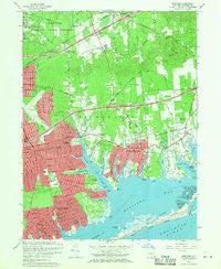 Moriches New York Historical topographic map, 1:24000 scale, 7.5 X 7.5 Minute, Year 1967