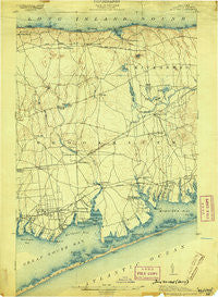 Moriches New York Historical topographic map, 1:62500 scale, 15 X 15 Minute, Year 1904
