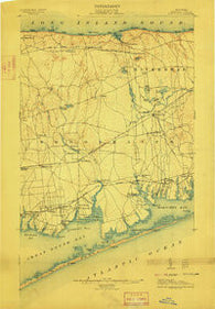 Moriches New York Historical topographic map, 1:62500 scale, 15 X 15 Minute, Year 1904