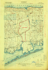Moriches New York Historical topographic map, 1:62500 scale, 15 X 15 Minute, Year 1904
