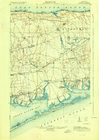 Moriches New York Historical topographic map, 1:62500 scale, 15 X 15 Minute, Year 1904