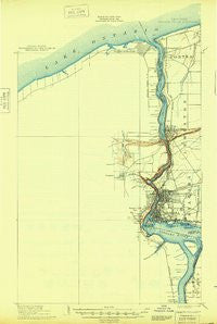Niagara Falls New York Historical topographic map, 1:62500 scale, 15 X 15 Minute, Year 1901