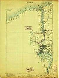 Niagara Falls New York Historical topographic map, 1:62500 scale, 15 X 15 Minute, Year 1901