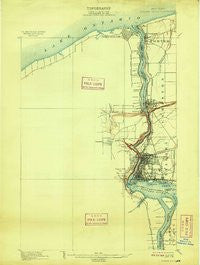 Niagara Falls New York Historical topographic map, 1:62500 scale, 15 X 15 Minute, Year 1901