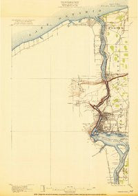 Niagara Falls New York Historical topographic map, 1:62500 scale, 15 X 15 Minute, Year 1901