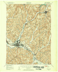 Olean New York Historical topographic map, 1:62500 scale, 15 X 15 Minute, Year 1938