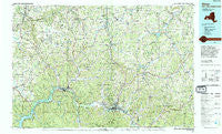 Olean New York Historical topographic map, 1:100000 scale, 30 X 60 Minute, Year 1986