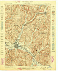 Olean New York Historical topographic map, 1:62500 scale, 15 X 15 Minute, Year 1898