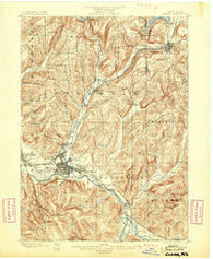 Olean New York Historical topographic map, 1:62500 scale, 15 X 15 Minute, Year 1898