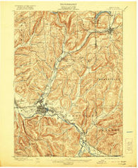 Olean New York Historical topographic map, 1:62500 scale, 15 X 15 Minute, Year 1898