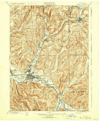 Olean New York Historical topographic map, 1:62500 scale, 15 X 15 Minute, Year 1898