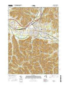 Olean New York Current topographic map, 1:24000 scale, 7.5 X 7.5 Minute, Year 2016