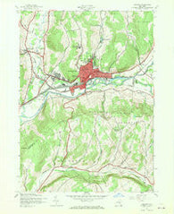 Oneonta New York Historical topographic map, 1:24000 scale, 7.5 X 7.5 Minute, Year 1943