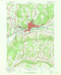 Oneonta New York Historical topographic map, 1:24000 scale, 7.5 X 7.5 Minute, Year 1943
